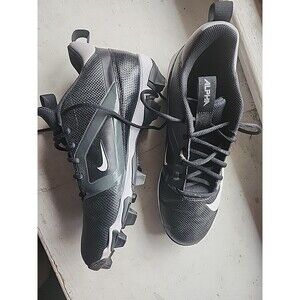 Nike Alpha Menace Shark Men's 10.5 44.5 Wide Black White Cleats Shoes FQ3875-001